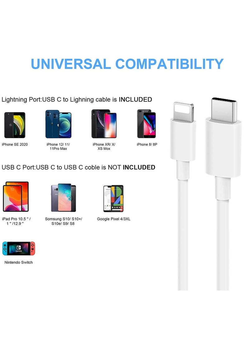 MUNTAQI iPhone 14 Fast Charger [Apple MFi Certified ] Apple Fast Charging Block 20W PD USB-C Wall Charger 6FT USB C to Lightning Cables Compatible with iPhone 14/13/ Plus/12/Pro/11/Pro Max,iPad (White) - Image 4