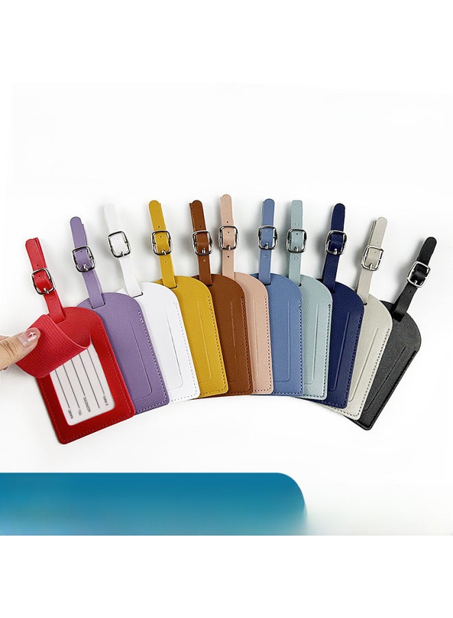 Thickened Pu Leather Boarding Pass Cover Vertical Horizontal Flip Bag Hardware Buckle Gift Inside Signature Paper Luggage Tag-Color:Vertical Flip Light Blue - Image 2