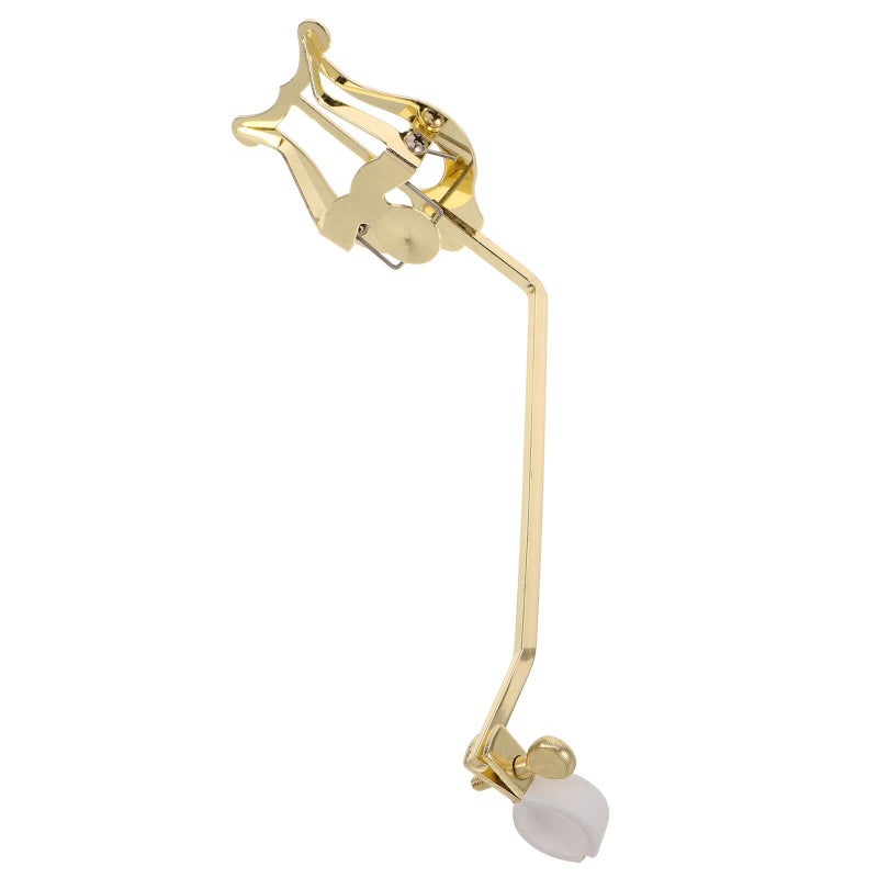 Gold Marching Lyre Clip With White Holder Portable French Horn Music Sheet Folder - Image 1