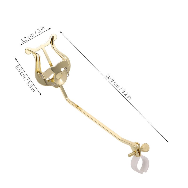 Gold Marching Lyre Clip With White Holder Portable French Horn Music Sheet Folder - Image 2