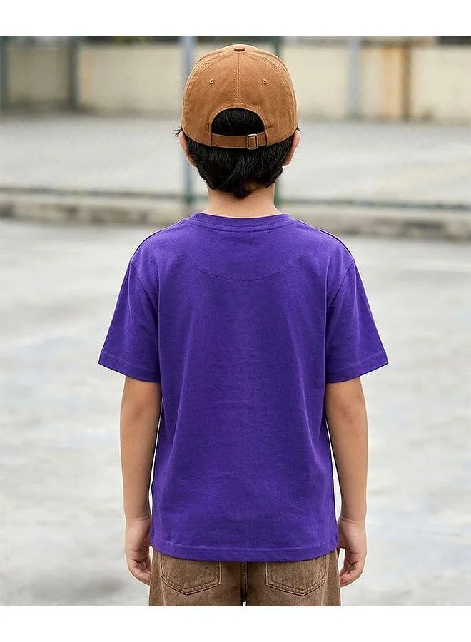 Pine Kids Pine Kids 100% Cotton Knit Tiger Printed T-Shirt - Purple
