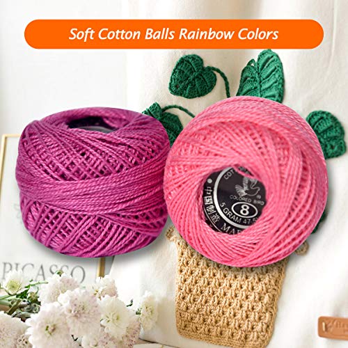 colored bird Crochet Thread 10 Balls Cardinal Size 8 for Crochet Hardanger Cross Stitch Needlepoint Hand Embroidery (Pink Series) - Image 5