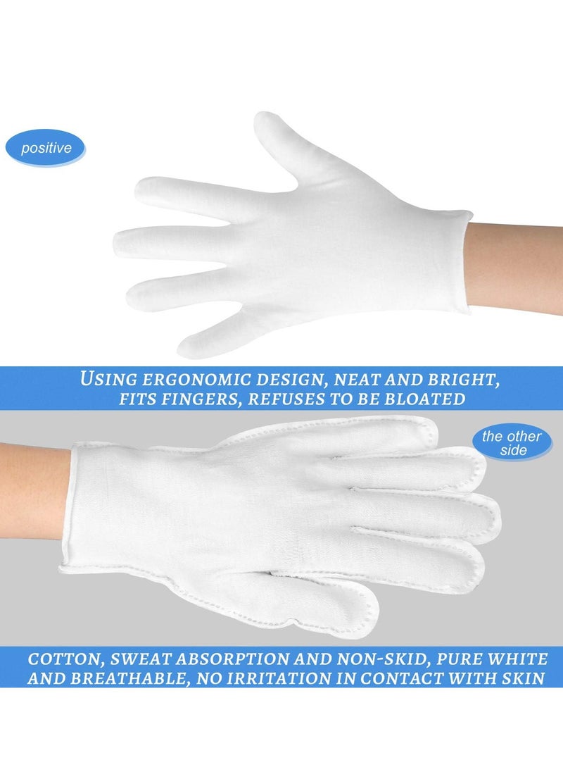 SLWJAXGT - Cotton Gloves, 30 Pcs White Cotton Gloves for Dry Hands Moisturizing Eczema, Washable Cotton Gloves for Men and Women, Stretchable Cloth Gloves for Coin Jewelry Silver Inspection - Image 1