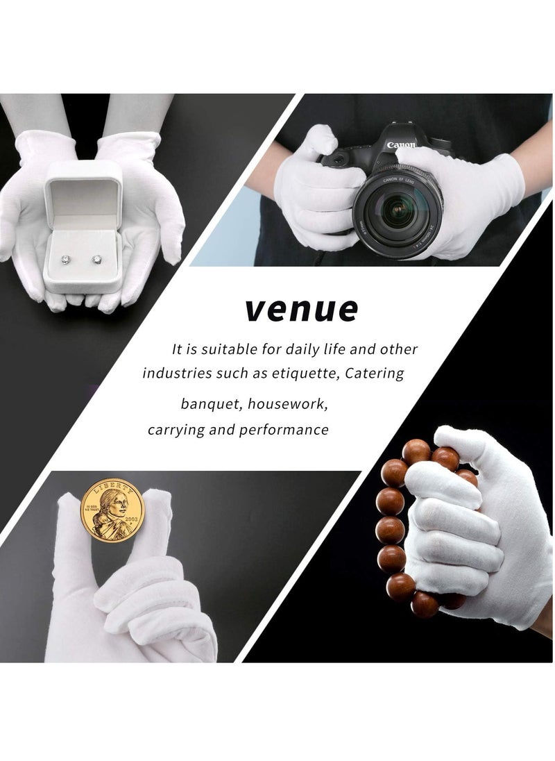 SLWJAXGT - Cotton Gloves, 30 Pcs White Cotton Gloves for Dry Hands Moisturizing Eczema, Washable Cotton Gloves for Men and Women, Stretchable Cloth Gloves for Coin Jewelry Silver Inspection - Image 1