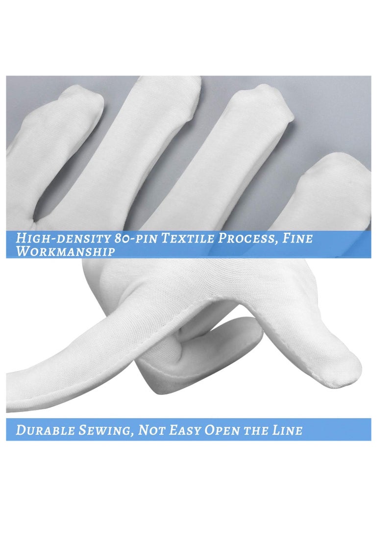 SLWJAXGT - Cotton Gloves, 30 Pcs White Cotton Gloves for Dry Hands Moisturizing Eczema, Washable Cotton Gloves for Men and Women, Stretchable Cloth Gloves for Coin Jewelry Silver Inspection - Image 1