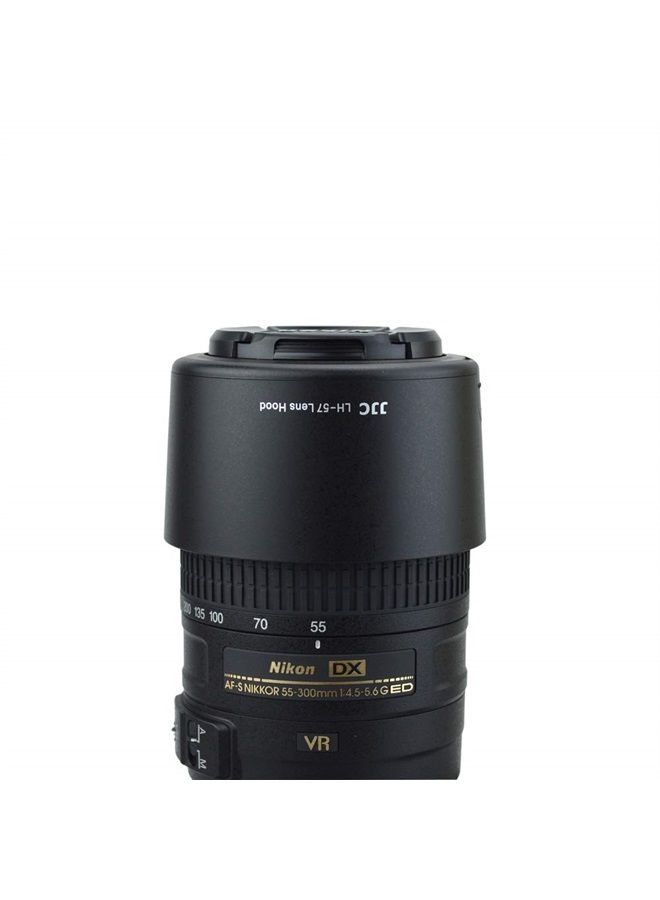 Kiorafoto Reversible Camera Lens Hood HB-57 Replacement for Nikon DX 55-300mm F4.5-5.6G ED VR Zoom Lens on D500 D7500 D7200 D7100 D7000 D5600 D5500 D5300 D5200 D5100 D5000 D3500 D3400 D3300 D3200 D3100 D3000 - Image 2