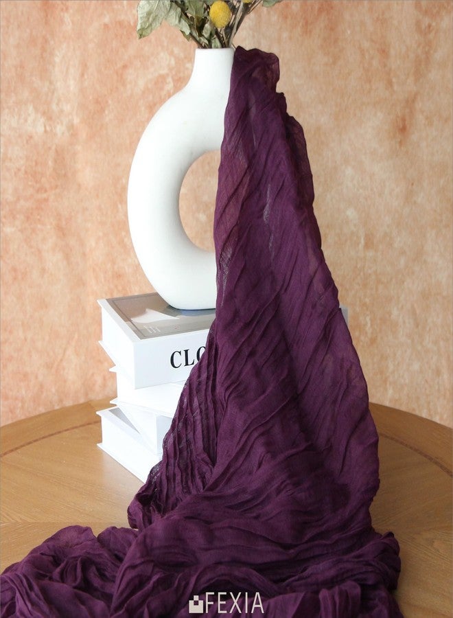 FEXIA Purple Cheesecloth Table Runner 35x120 Inches Gauze Table Runner for Bridal Shower Wedding Party First Communion Centerpiece Engagement Boho Table Decoration - Image 5