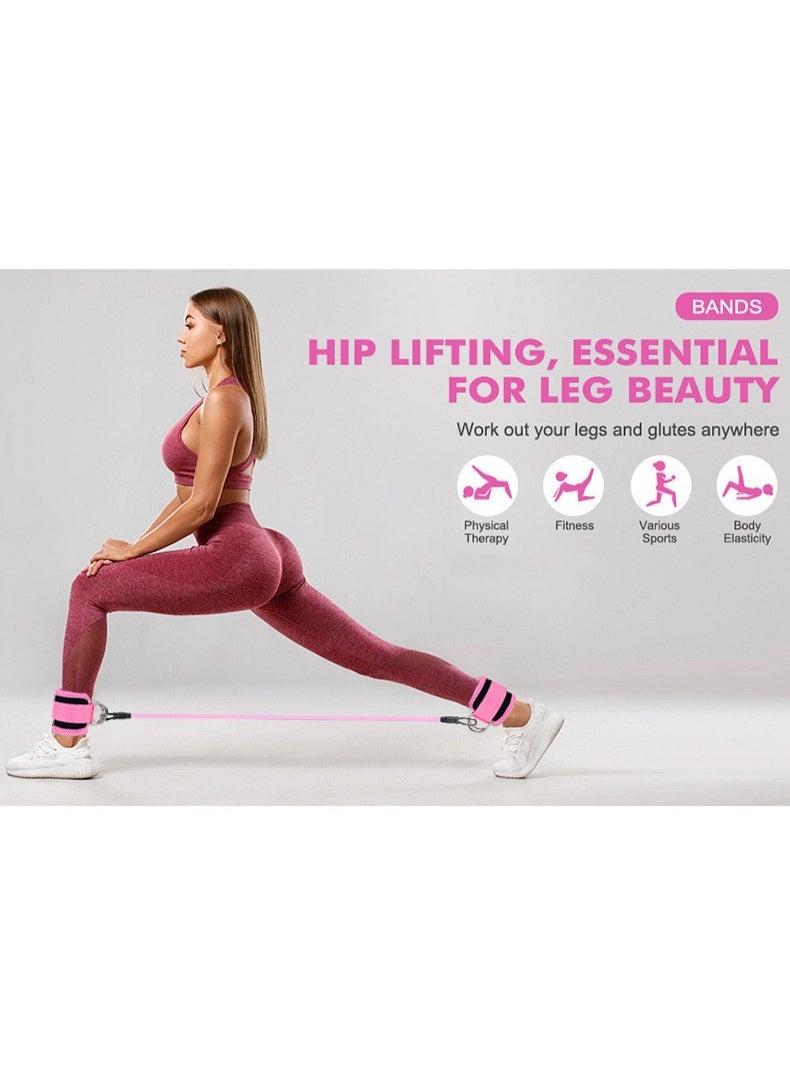 KINGMAZI Ankle Resistance Bands with Cuffs, Ankle Bands for Working Out, Ankle Straps for Women, Exercise Bands for Legs and Butt, Booty Workout Equipment for Kickbacks Hip Fitness Training  - Image 5
