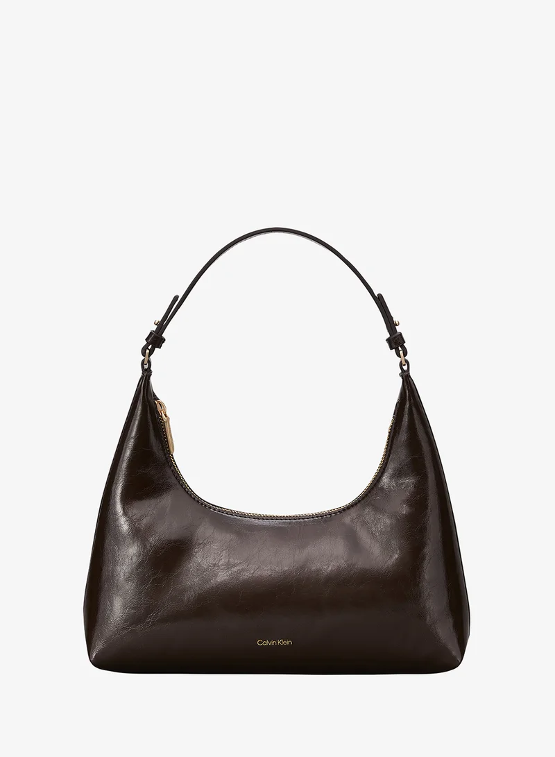 Foil Logo Glossy Shoulder Bag