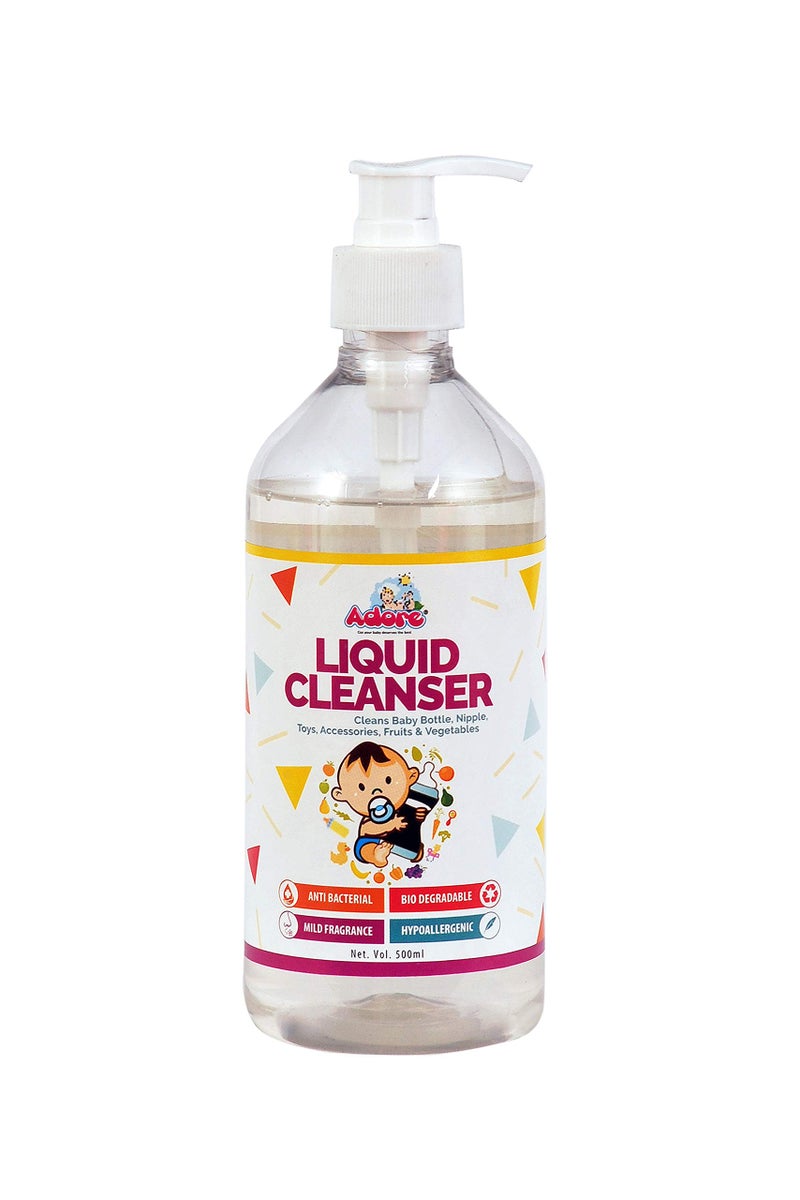 Adore Anti-bacterial Liquid Cleanser For Baby Accessories, 500 Ml - Image 1