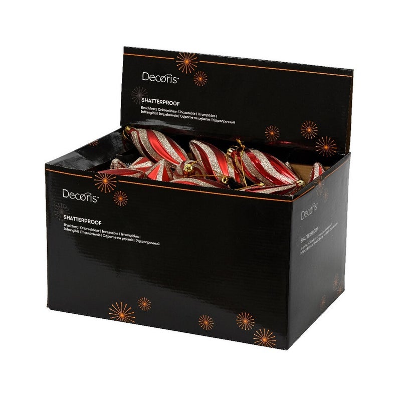 Kaemingk زينة عيد الميلاد الحمراء من كامينك بتشطيب لؤلؤي وبريق من البلاستيك لتزيين الأشجار الداخلية والخارجية - 13.5 سم، قطعة واحدة متنوعة - Image 2