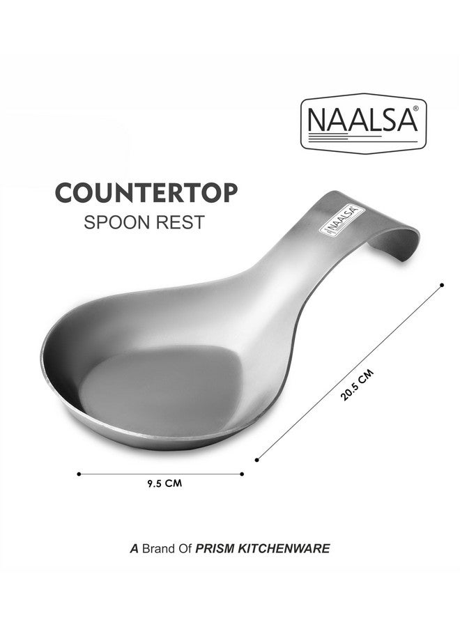 NAALSA CLEANTOP 1Pc Spoon Rest Stainless Steel for Home & Kitchen, Platform and Dining Table, Holding Messy Spoon While Cooking - Image 2