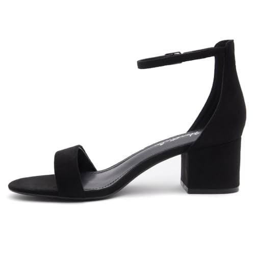 Herstyle Women’s Low Heels – Open Toe Chunky Block Heeled Sandals with Ankle Strap | Comfortable Dressy Short Heels for Prom, Wedding, Party & Office, Black 10.0, Sunday - Image 3