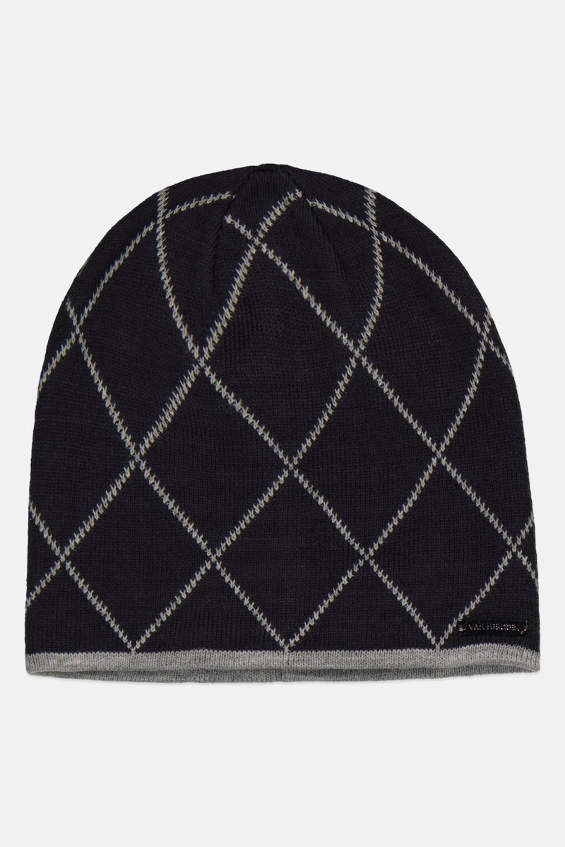 Van Heusen Men Knitted Beanie, Navy Combo - Image 1