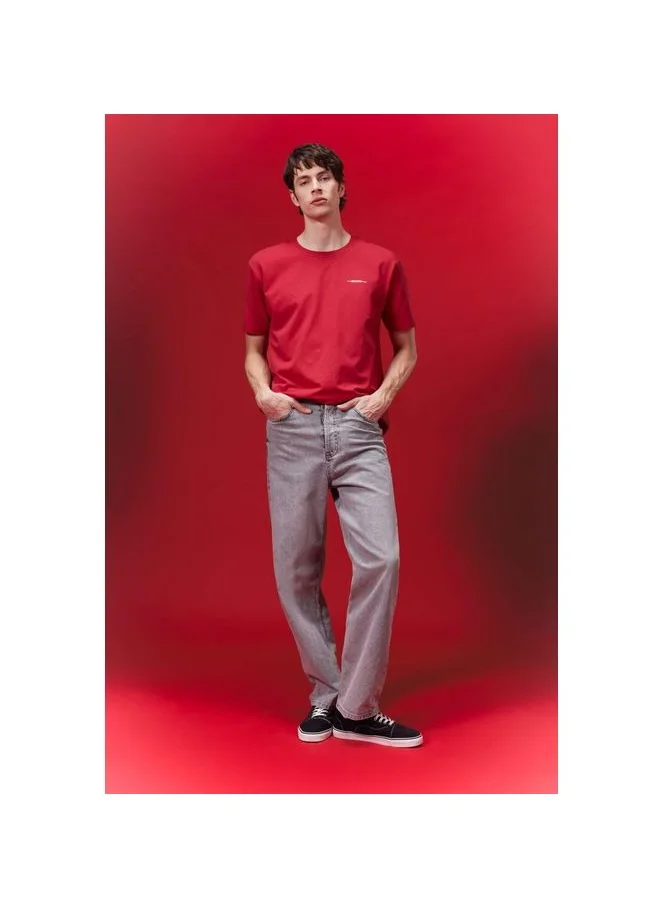 ديفاكتو Regular Fit Crew Neck Printed T-Shirt