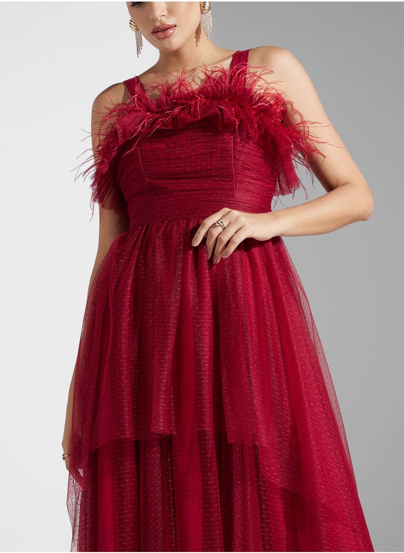 Iyra Ruffle Mesh Tiered Dress  - Image 3