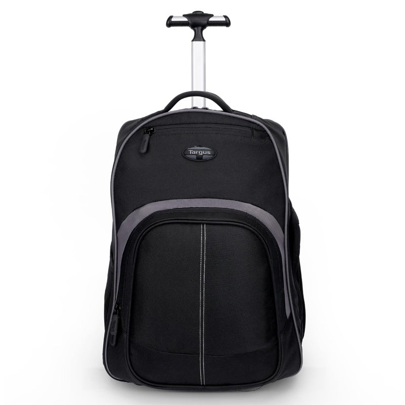 Targus 16 Inch Compact Rolling Backpack, Black - Wheeled Travel Bag with Removable Protective Laptop Sleeve, Fits Laptops Up to 16” and MacBook Pros up to 17” (TSB750US) - Image 1