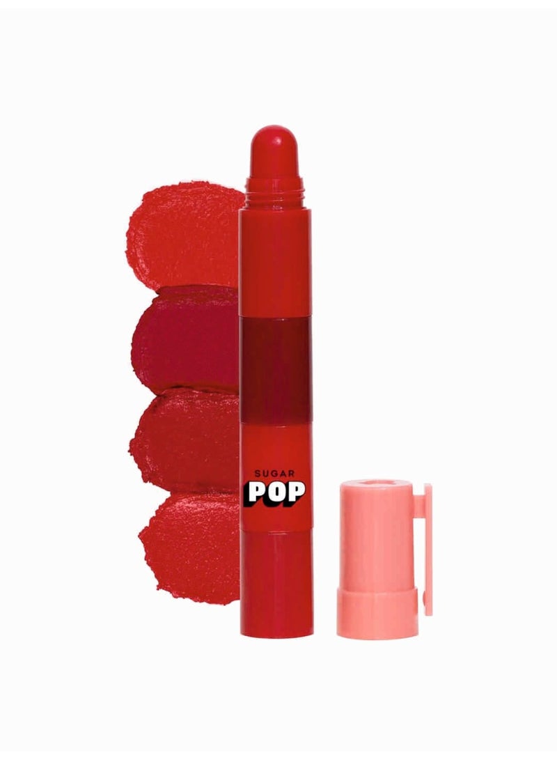 سكر بوب أحمر شفاه SUGAR POP "4 في 1" (Lip Twist) | أحمر شفاه متعدد الاستخدامات بتصميم قابل للتكديس للنساء | غني بزيت الخروع | تركيبة مرطبة بلمسة نهائية ساتانية مطفية | 6.4 جم - درجة 02 Rouge Delight - Image 3