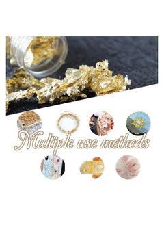 Y&D Gold Leaf, 3 Colors Foil Flakes for Nail, Leaf Metallic Nails, Painting, Crafts, Slime and Resin Jewelry Making DIYs, Imitation  - Image 2