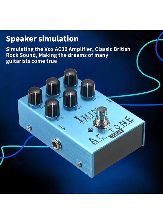 Thoraya - IRIN Mini Guitar Effect Pedal VOX AC30 Speaker Simulator Cabinet Simulator Guitar Effector Pedal Speaker Simulation for Guitar Bass - AC Tone Sound (Blue) - Image 1