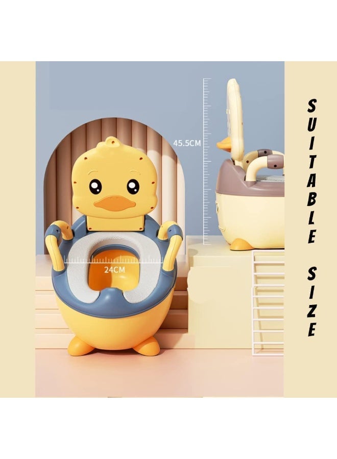 Soofam Baby Potty Training Seat,Portable Potty Toilet Trainer with Handles,Toddler Kids Potty Chair with High Back Support & Lid Removable Potty Pot, Baby toilet for Toddler Baby Kids (Yellow) - Image 3