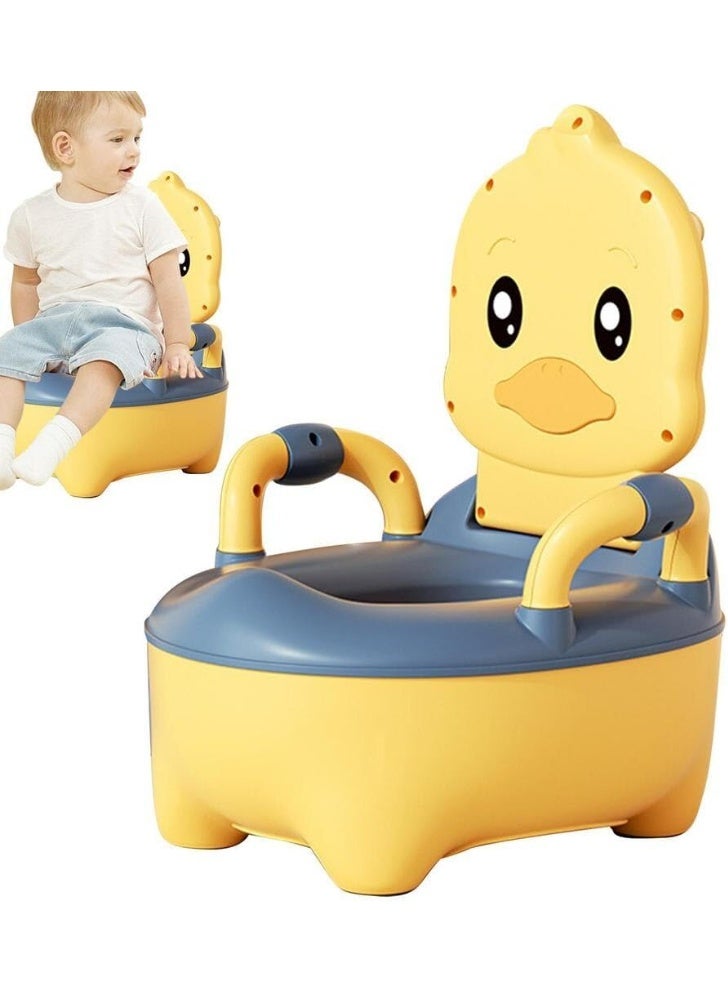 Soofam Baby Potty Training Seat,Portable Potty Toilet Trainer with Handles,Toddler Kids Potty Chair with High Back Support & Lid Removable Potty Pot, Baby toilet for Toddler Baby Kids (Yellow) - Image 2