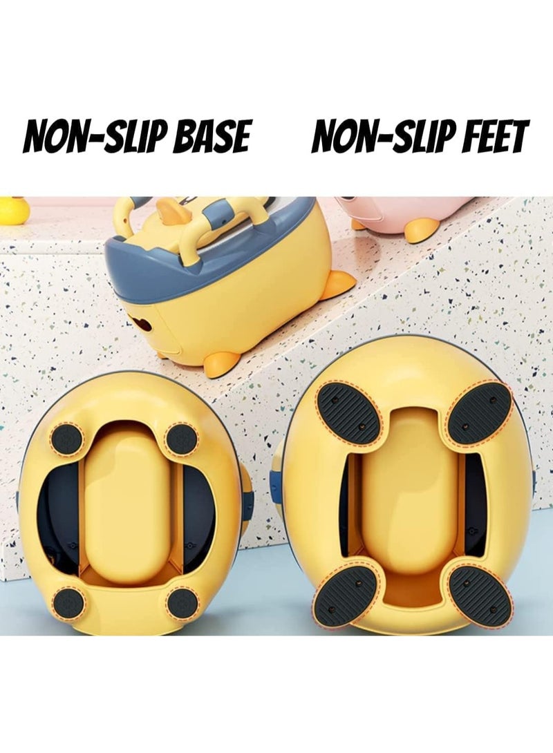 Soofam Baby Potty Training Seat,Portable Potty Toilet Trainer with Handles,Toddler Kids Potty Chair with High Back Support & Lid Removable Potty Pot, Baby toilet for Toddler Baby Kids (Yellow) - Image 5