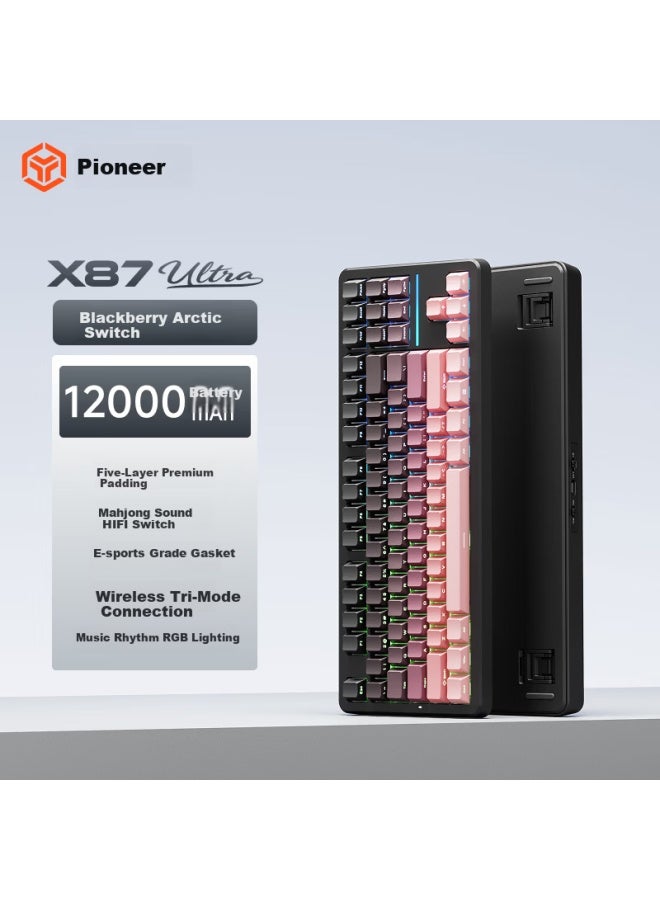 Eweadn X87s/ultra Wireless Custom Mechanical Keyboard Wired Bluetooth Tri-mode Gaming Gasket Structure Hot-swappable Full-key Gaming Office Laptop Universal Peripheral - Image 1