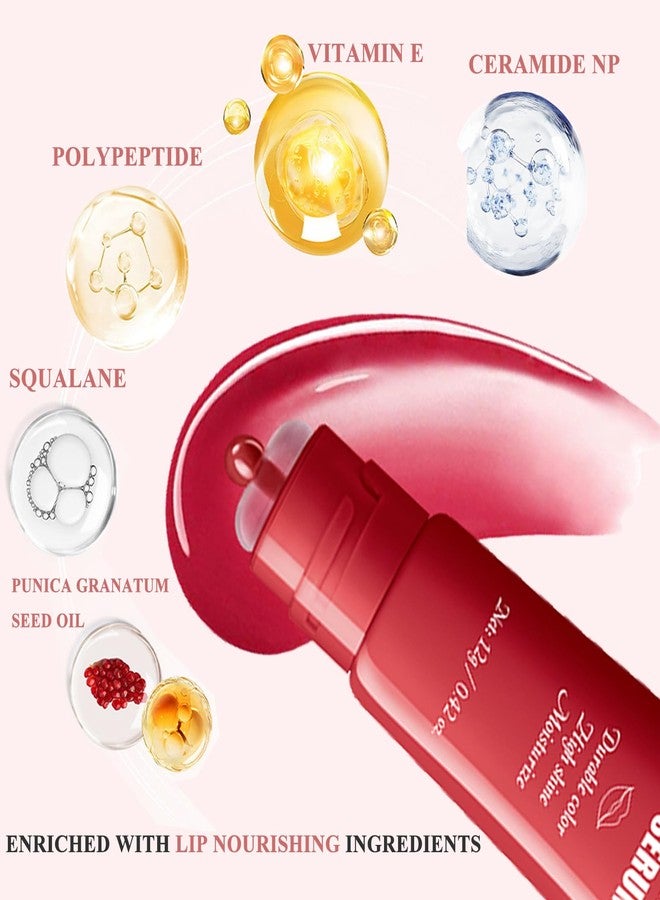 teerova Tinted Lip Serum, High Shine Hydrating Lip Serum with Pluming Polypeptides, Glossy Finish (#6 Nude Beige) - Image 5