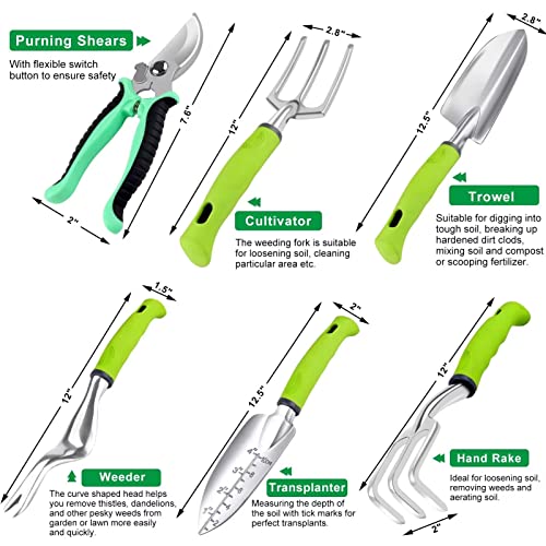 WEPSEN 84 PCS Garden Tools Set,10pcs Succulent Tools Set Included 6pcs Large Heavy Duty Aluminum Gardening Hand Tools 12.5IN with Garden Tool Bag,Gloves Sprayer etc.Gardening Gifts for Men Women Garden Gifts - Image 5