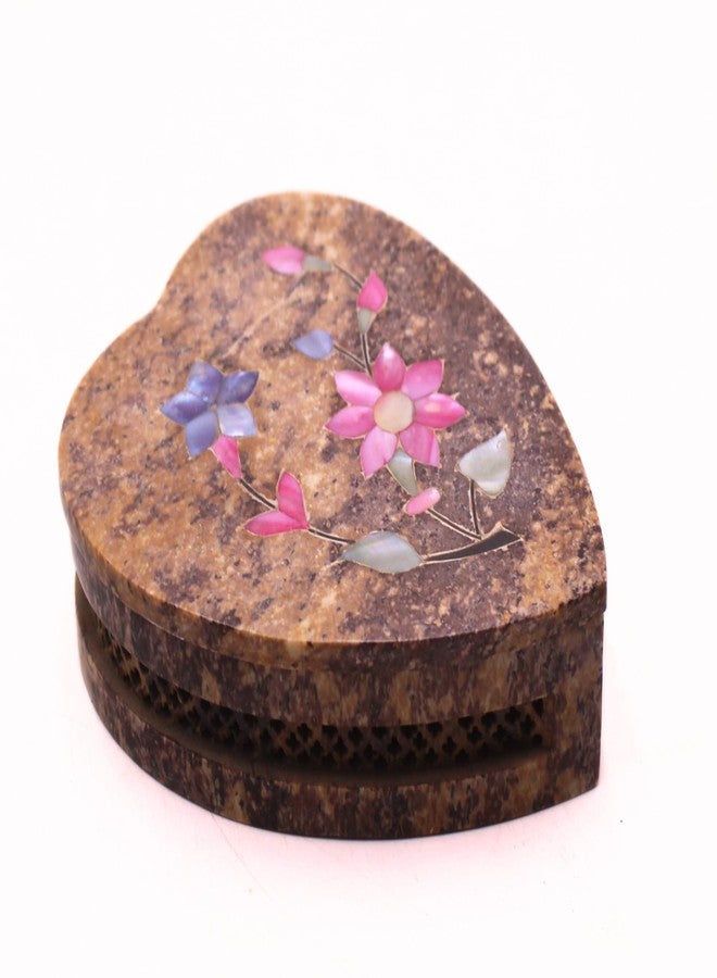 SANDSTERS VR SOURCING Handcrafted Heart Shape Marble Trinket Box Carving Work Utility Box|Jewelry Box| Jewelry Organiser for Home Decor - Image 4