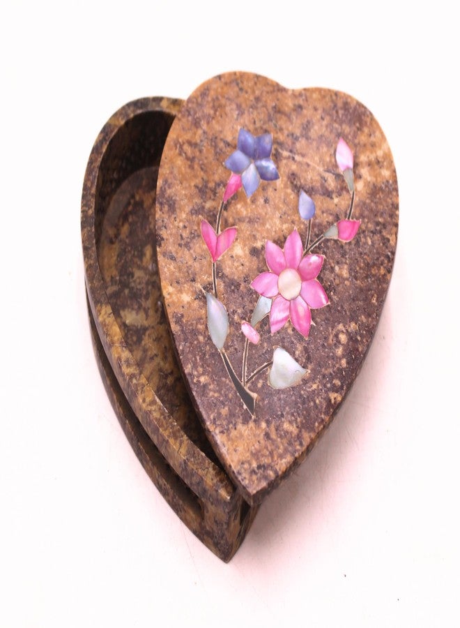 SANDSTERS VR SOURCING Handcrafted Heart Shape Marble Trinket Box Carving Work Utility Box|Jewelry Box| Jewelry Organiser for Home Decor - Image 2