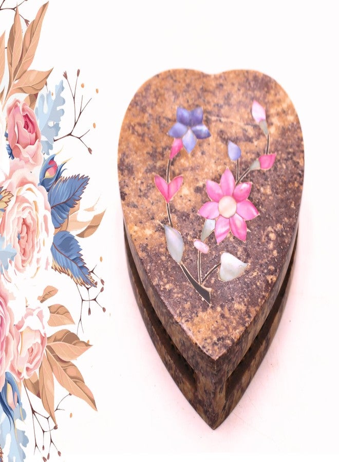 SANDSTERS VR SOURCING Handcrafted Heart Shape Marble Trinket Box Carving Work Utility Box|Jewelry Box| Jewelry Organiser for Home Decor - Image 3