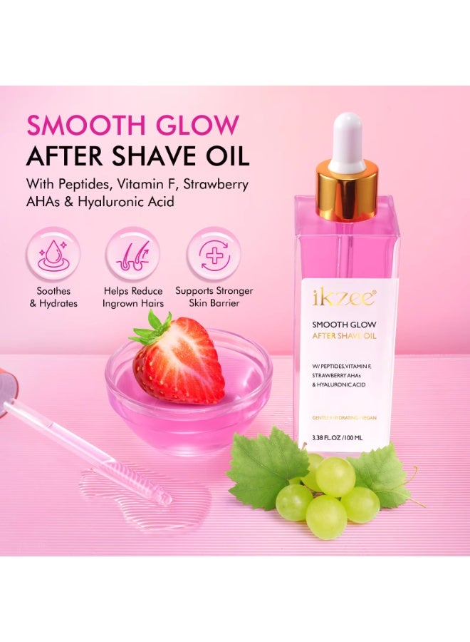 IKZEE 100ml Smooth Glow After Shave Oil Prevents Ingrown Hairs Moisturize Soothe Hydrates and Keep Skin Smooth After Shaving Oils Strengthens Skin Barrier After Shave Oil for Women and Men  - Image 2