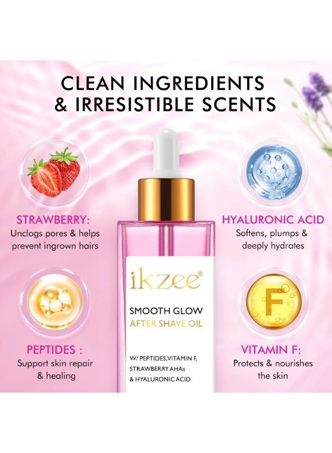 IKZEE 100ml Smooth Glow After Shave Oil Prevents Ingrown Hairs Moisturize Soothe Hydrates and Keep Skin Smooth After Shaving Oils Strengthens Skin Barrier After Shave Oil for Women and Men  - Image 5
