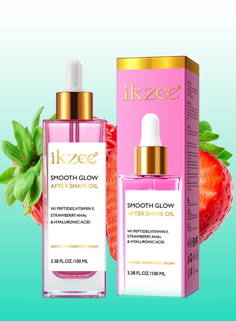 IKZEE 100ml Smooth Glow After Shave Oil Prevents Ingrown Hairs Moisturize Soothe Hydrates and Keep Skin Smooth After Shaving Oils Strengthens Skin Barrier After Shave Oil for Women and Men  - Image 1