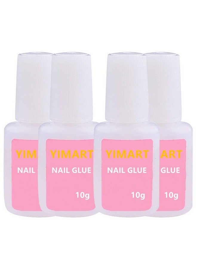 Yimart 10G Fast Drying Adhesive Glue For False Nail Tip Manicure Decoration Nail Glue With Brush (4Pcs) - Image 1