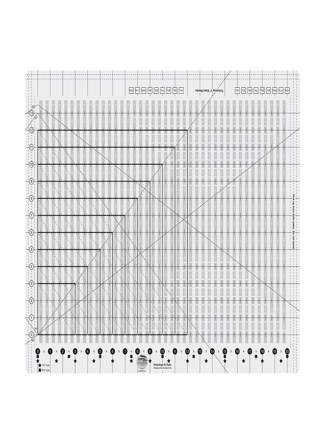 Creative Grids Stripology XL Slotted Quilting Ruler - CGRGE1XL – Made in USA, 17-3/4in x 22in, Non-Slip Grip Extra Large Acrylic Fabric Strip Cutting, Sewing, Crafting, Patchwork Ruler & Template - Image 1