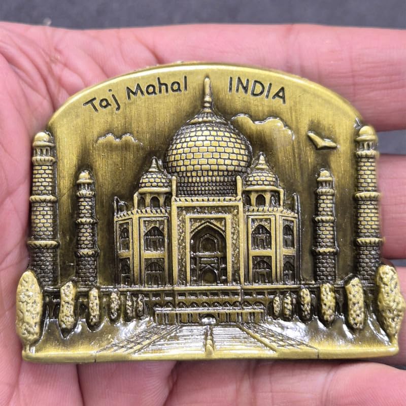 DT DECTONE Regular Metal Fridge Magnet, Taj Mahal India 3D Metal Magnet for Fridge, Study Table, Office Desk, Premium Gift, Best Home Dcor Item for Travel Enthusiasts, Handmade Crafted Magnet-TM1 - Image 1