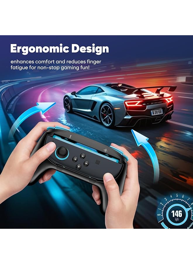 Procases 2 Pack Joy Con Controller Hand Grips For Nintendo Switch 2 2025 Released Wear Resistant Comfort Handles Holder For Joycon Blueorange - Image 5