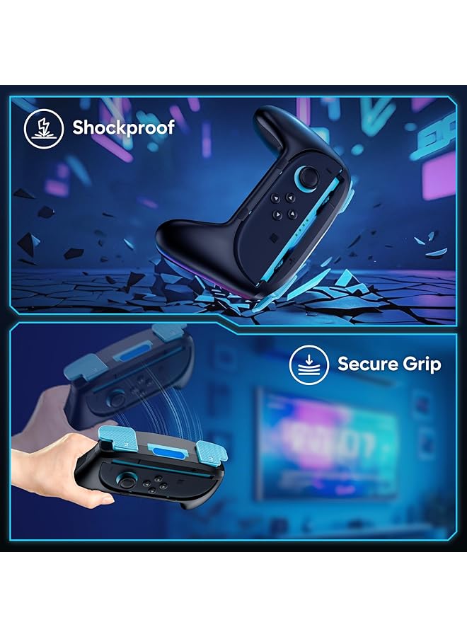 Procases 2 Pack Joy Con Controller Hand Grips For Nintendo Switch 2 2025 Released Wear Resistant Comfort Handles Holder For Joycon Blueorange - Image 4