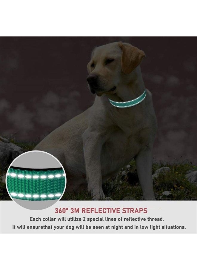BOOMIBOO - Reflective Dog Collar with Buckle Adjustable Safety Nylon Collars for Small Medium Large Dogs, Teal XXS - Image 1