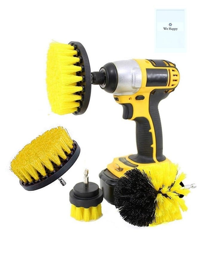 We Happy 4PCS Drill Brush All Purpose Cleaner Scrubbing Brushes Set, Multi Purpose Cleaning Brushes for Bathroom Surface Automobile Kitchen  - Image 1