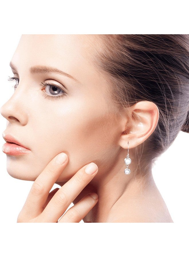 NOVICA Artisan Handmade Cultured Freshwater Pearl Dangle Earrings .925 Sterling Silver White Indonesia Bridal Birthstone 'Two Full Moons' - Image 3