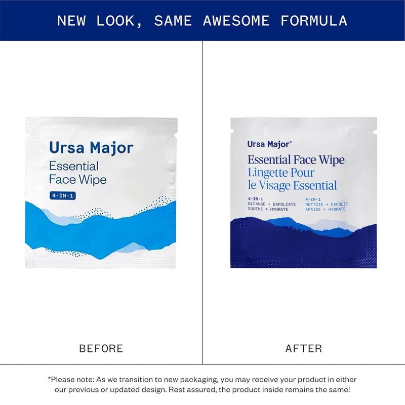 Ursa Major Essential Face Wipes | Natural, Biodegradable, Cruelty-Free | Cleanse, Exfoliate, Soothe and Hydrate | Individually Wrapped | 40 count - Image 2