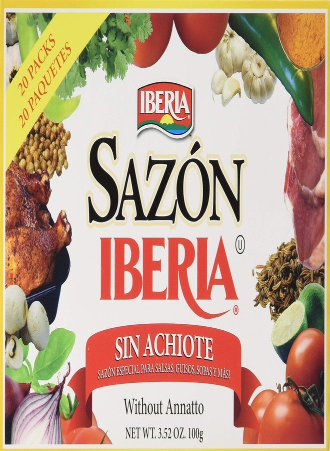 Iberia Sazon without Annatto, 3.52 oz, Perfect Seasoning Made With a Combination of Finest Herbs and Spices, 36 Packs - Image 1