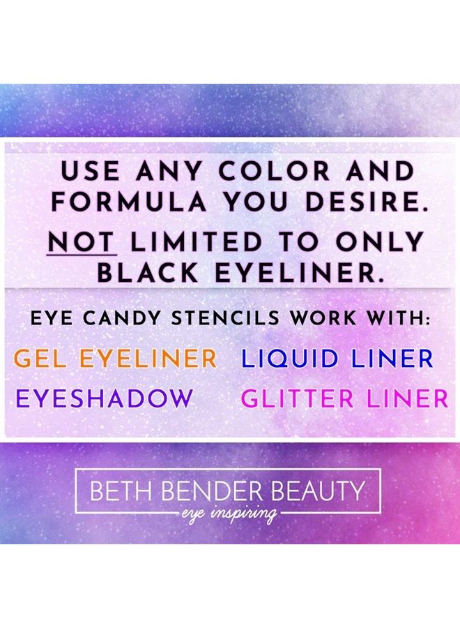 Beth Bender Beauty Eye Candy Eyeliner Stencil Pads | 24 Count - 2 Pack | Wing Tips & Cat Eyes | Stick On | Reusable | Gel, Liquid, Cream Shadow, & Pencil | Created by Celebrity Makeup Artist - Image 2