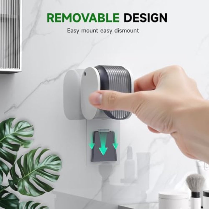 4 Pcs Toothbrush Holders Wall Mounted, Single Slot Design, Shower Self Adhesive Wall Mounted Toothbrush Holder with Cover, Waterproof and Dustproof, Suitable for Bathroom, Family, Travel Grey - Image 5