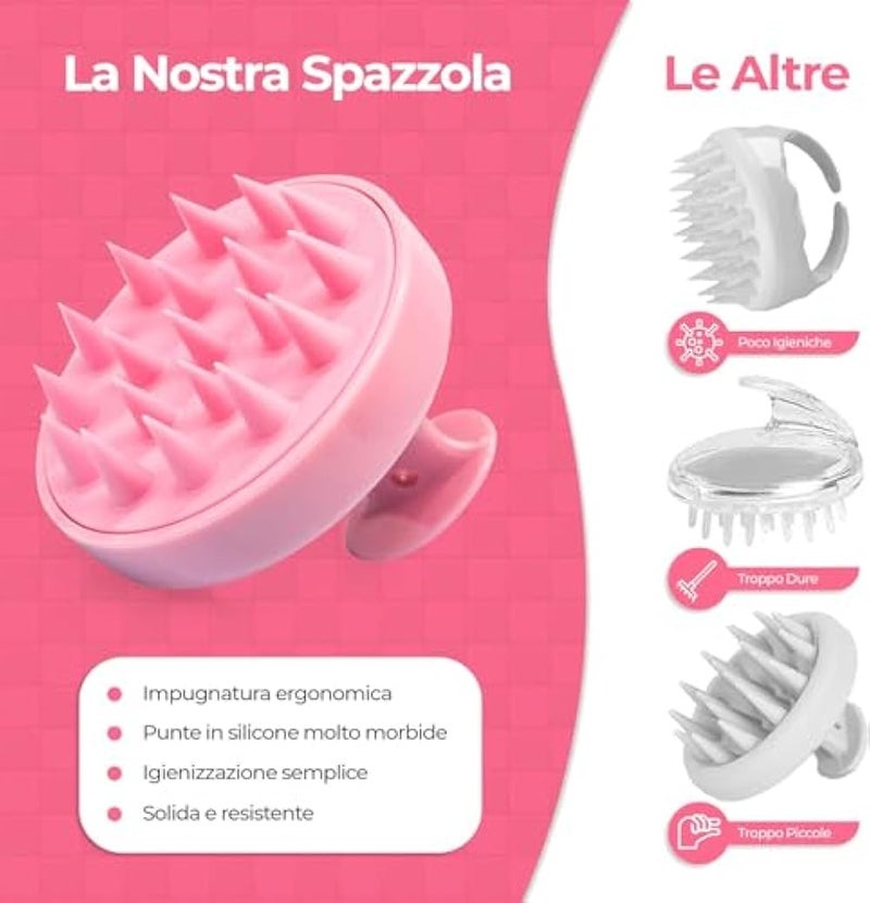 shampoo Massager Brush Scalp Exfoliator for Dandruff Removal Waterproof Shower Scalp Scrubber Tool for Hair Growth long Silicone Bristles Easily Reach -multicolor - Image 2