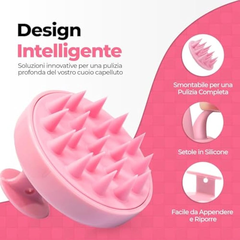 shampoo Massager Brush Scalp Exfoliator for Dandruff Removal Waterproof Shower Scalp Scrubber Tool for Hair Growth long Silicone Bristles Easily Reach -multicolor - Image 3